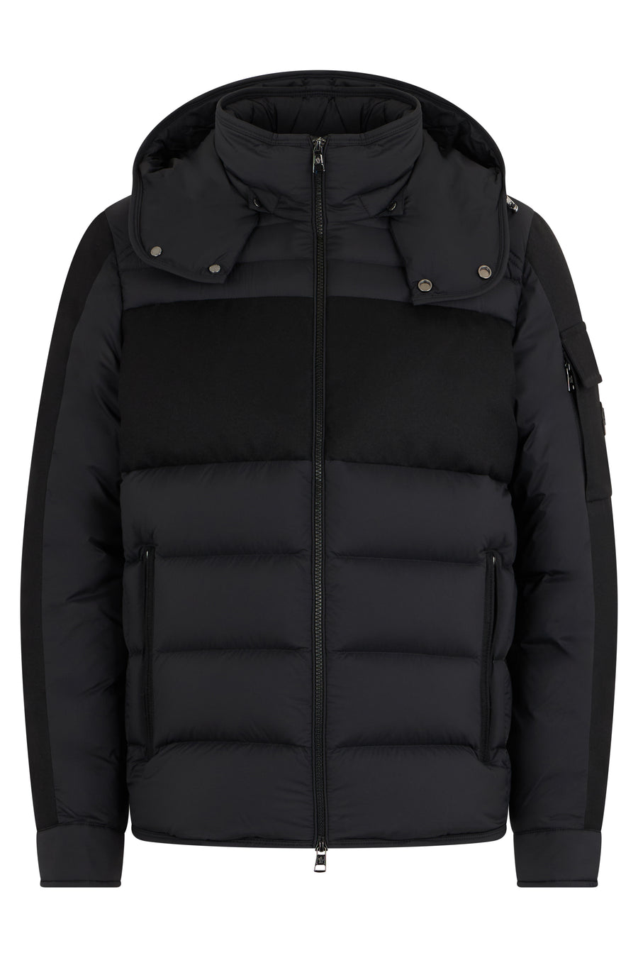 Jacket With Hood Black Polyamide Padded & Down