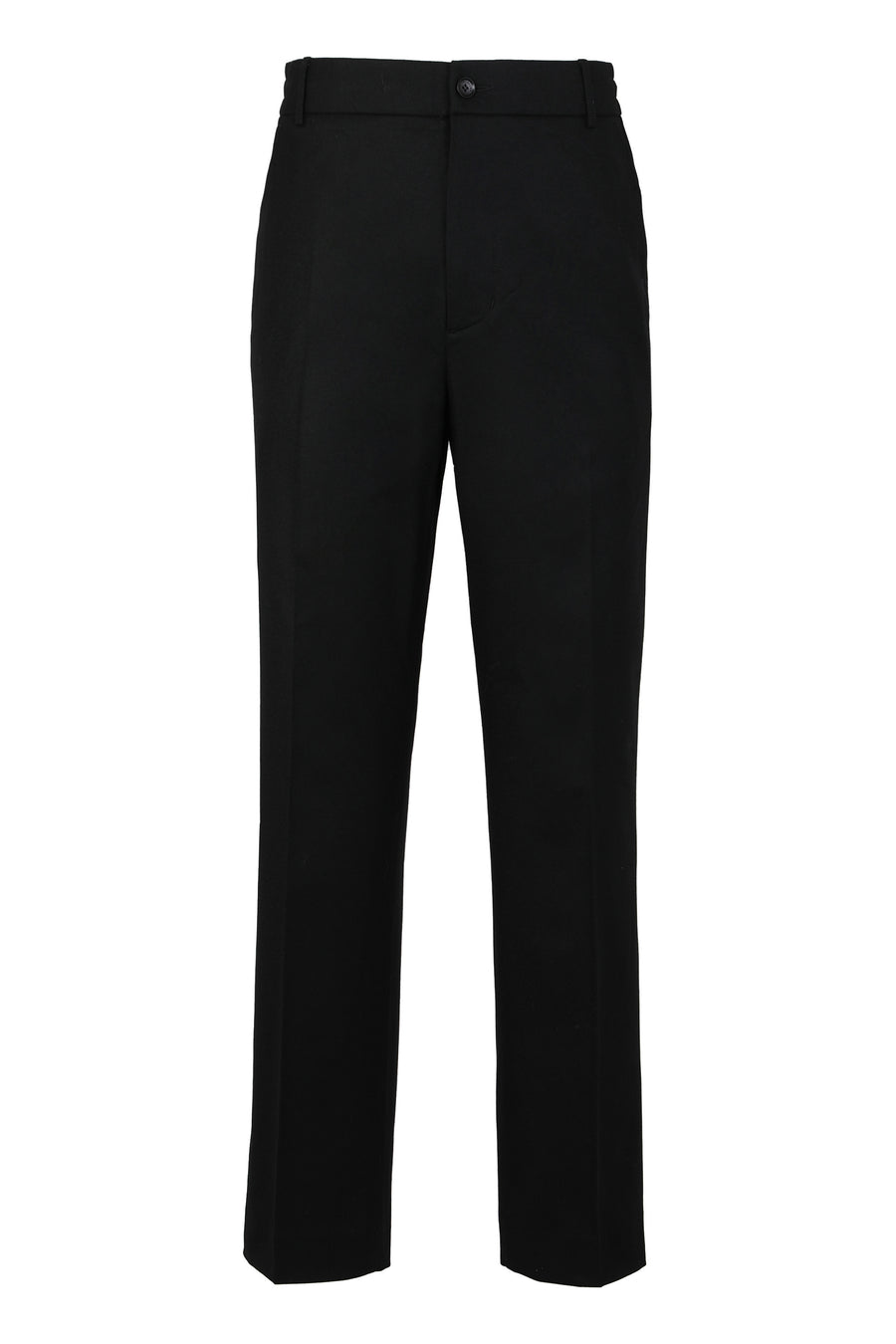 Tailored Wool Flannel Pants Black Virgin Trousers