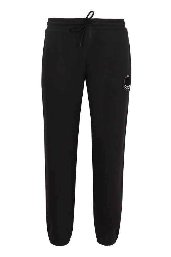 Logo Detail Cotton Track Pants Black