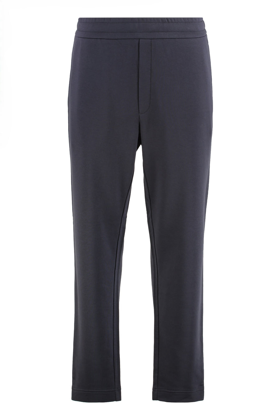 Cotton-Blend Straight Track Pants Blue Cotton; Modal; Polyester