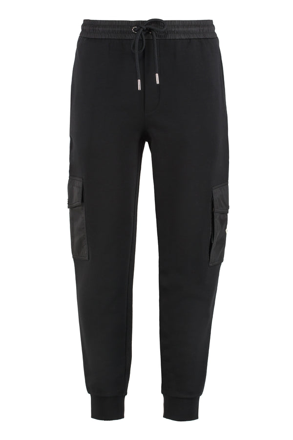 Sporty Cotton Blend Pants Black Polyamide Track