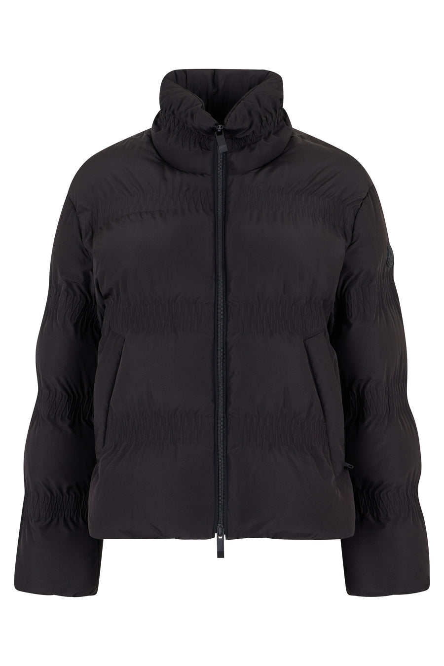 Short Ruffled Down Jacket Ravignan Black Polyester Puffer