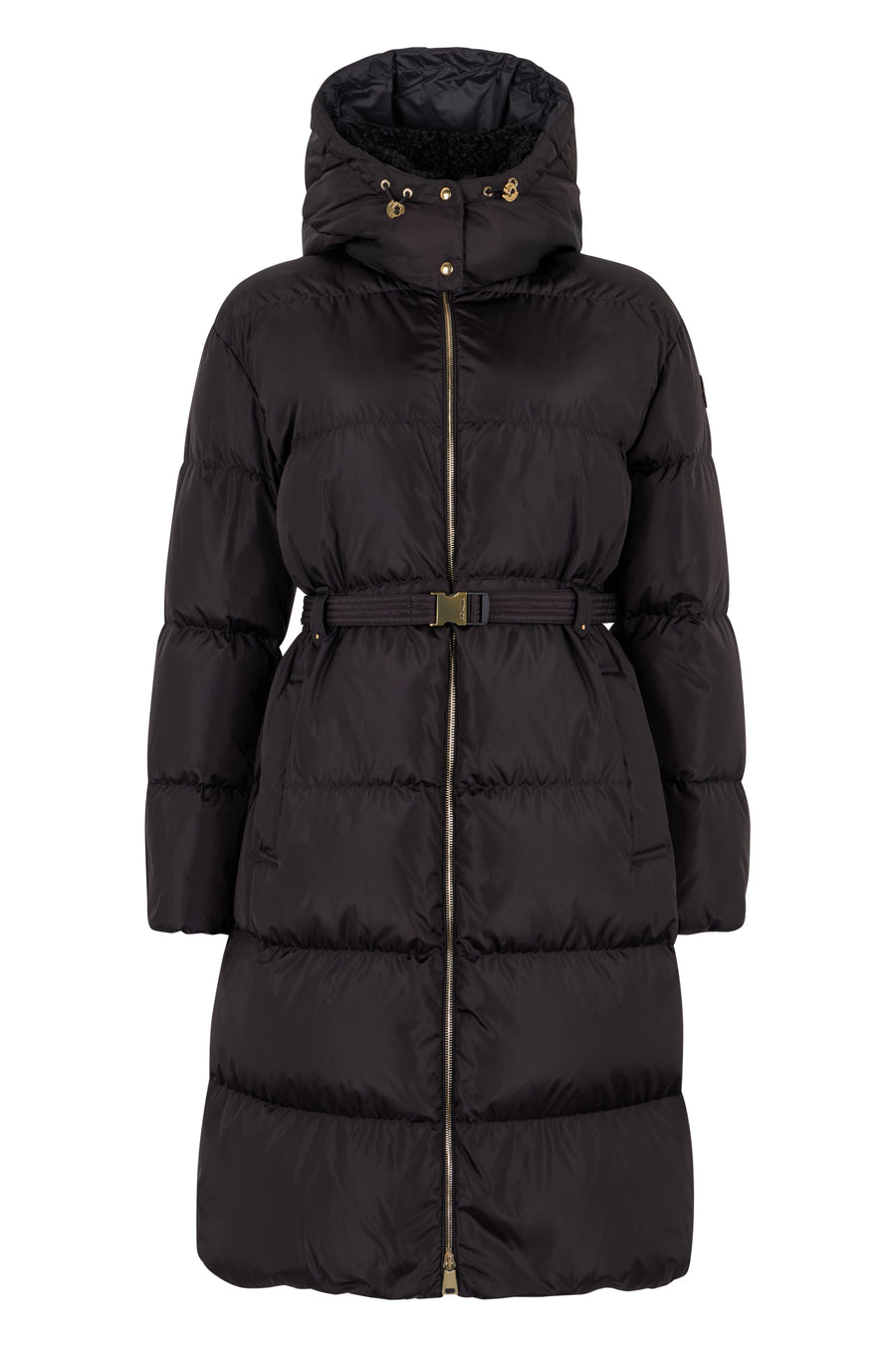 Long Down Jacket Black Polyamide Puffer