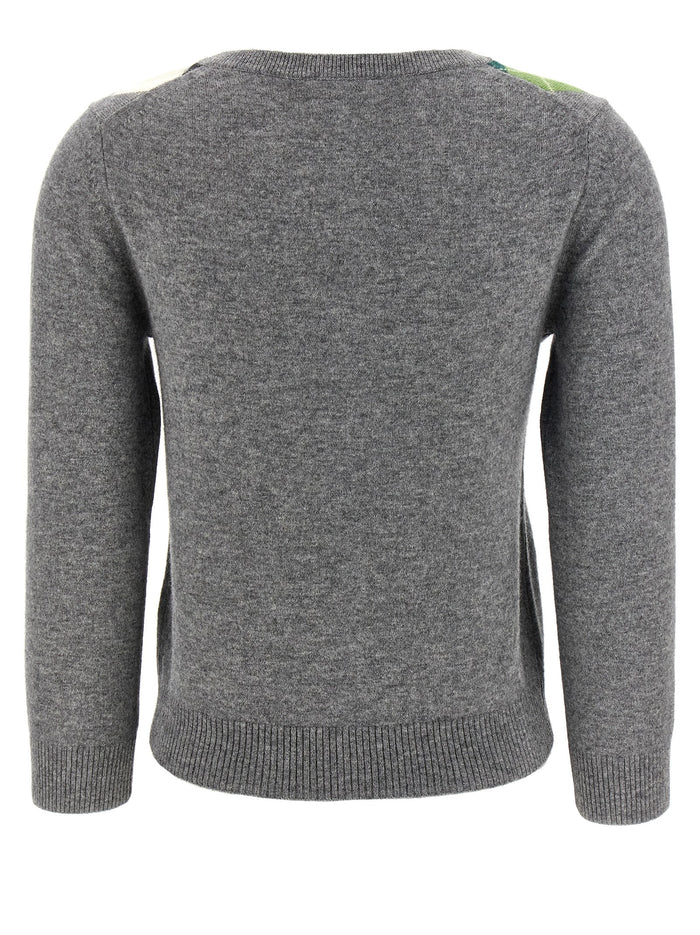Grey Check cardigan Gray Merino Wool Cachemire Sweater, Cardigans