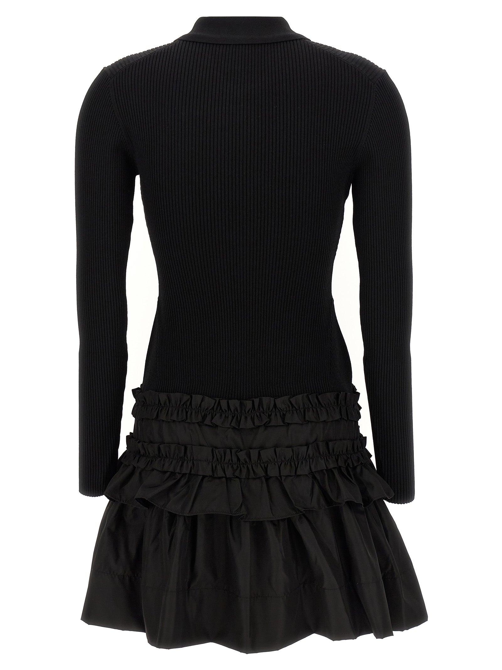 Melange Rib Knit Mini dress Black