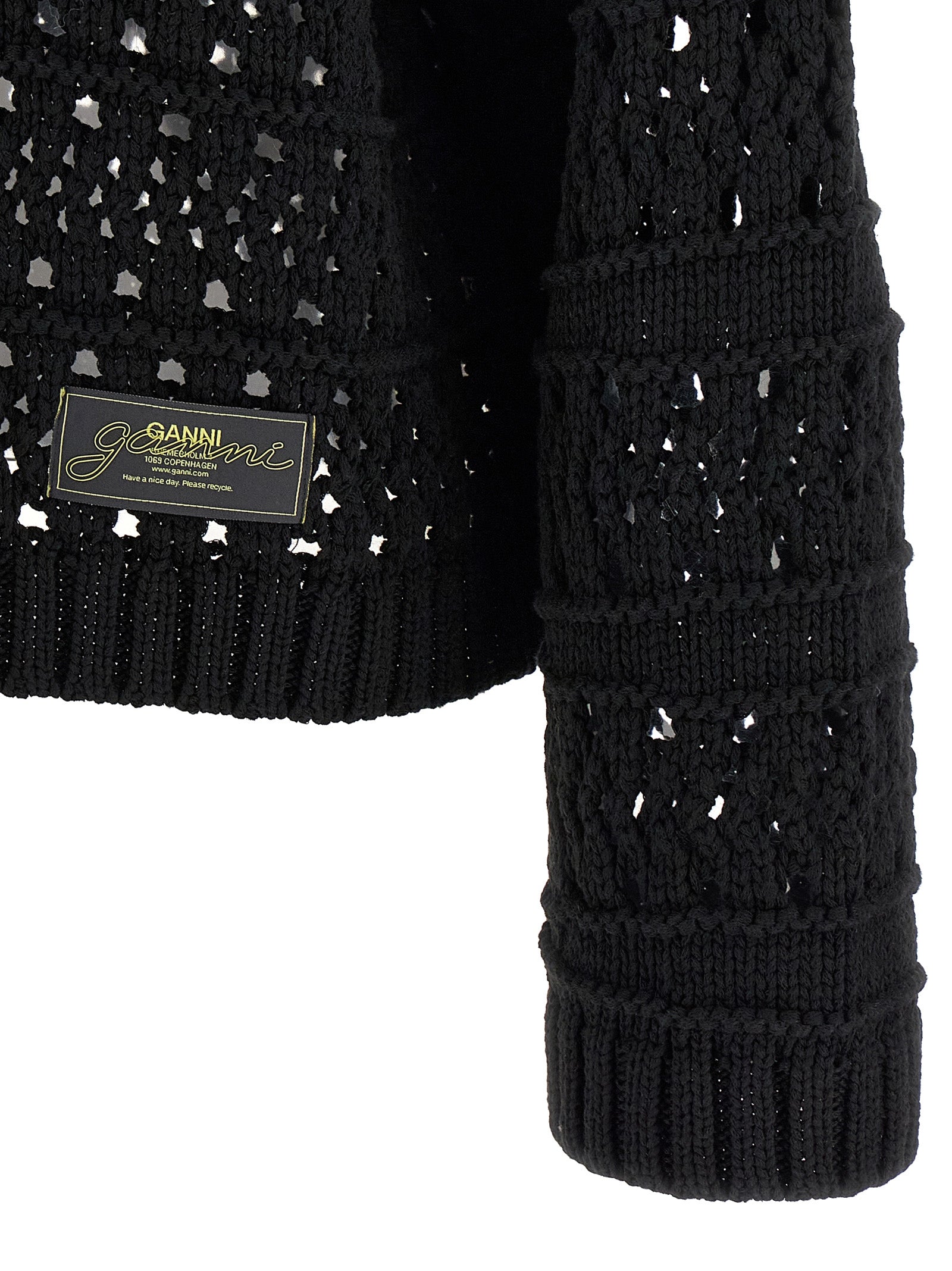 Black Crochet V-neck sweater Cotton Sweater, Cardigans