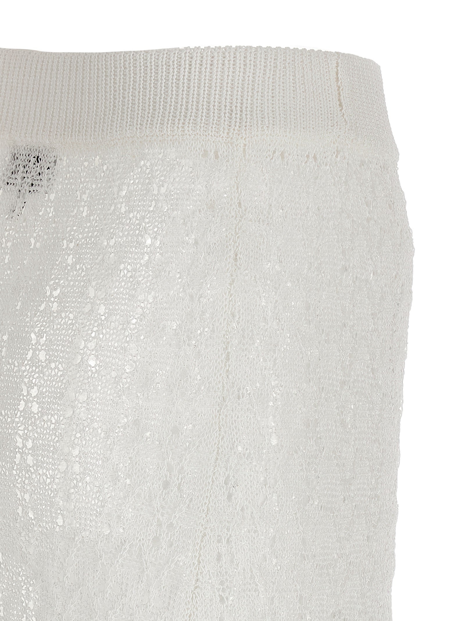 Shiny Pointelle Knit skirt White Polyamide