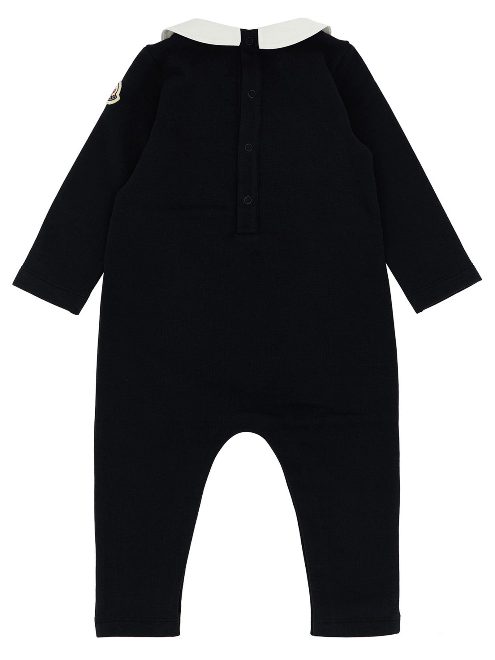 Logo embroidery jumpsuit Black Cotton Playsuits, Body