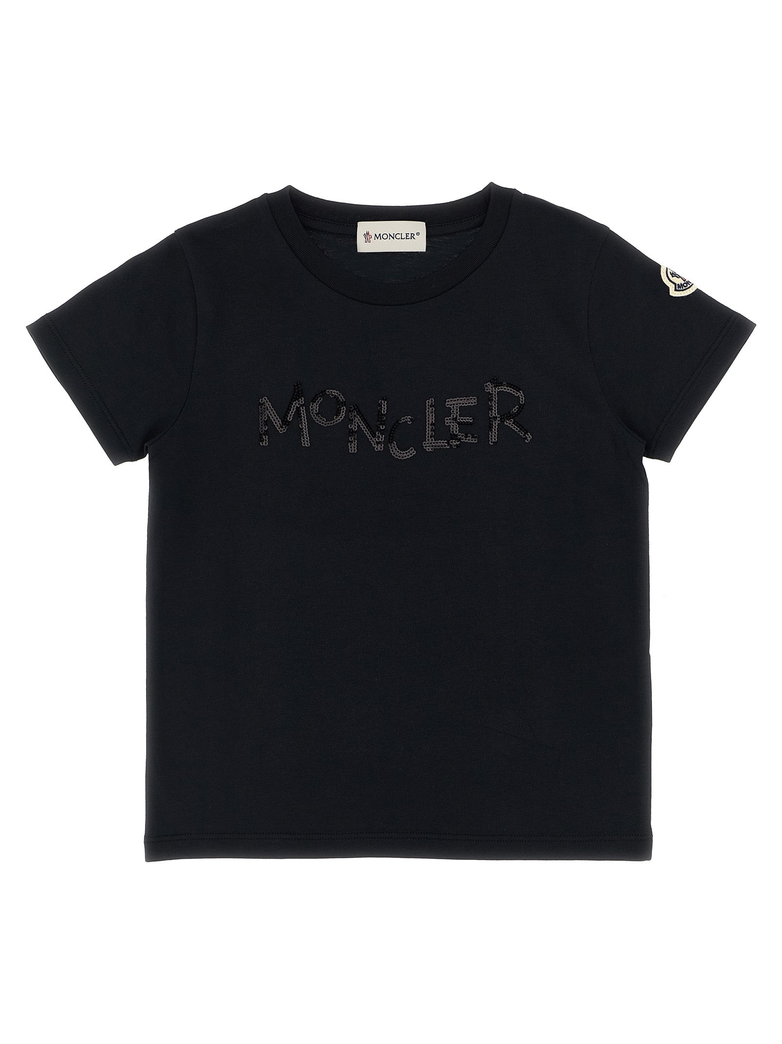 Sequins logo t-shirt Black Cotton