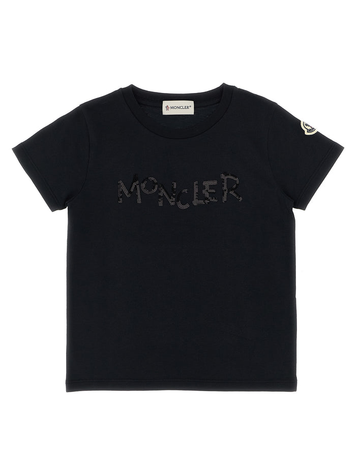 Sequins logo t-shirt Black Cotton