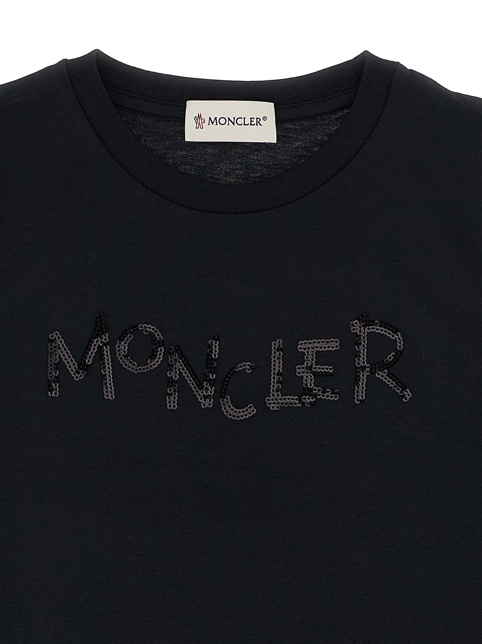 Sequins logo t-shirt Black Cotton