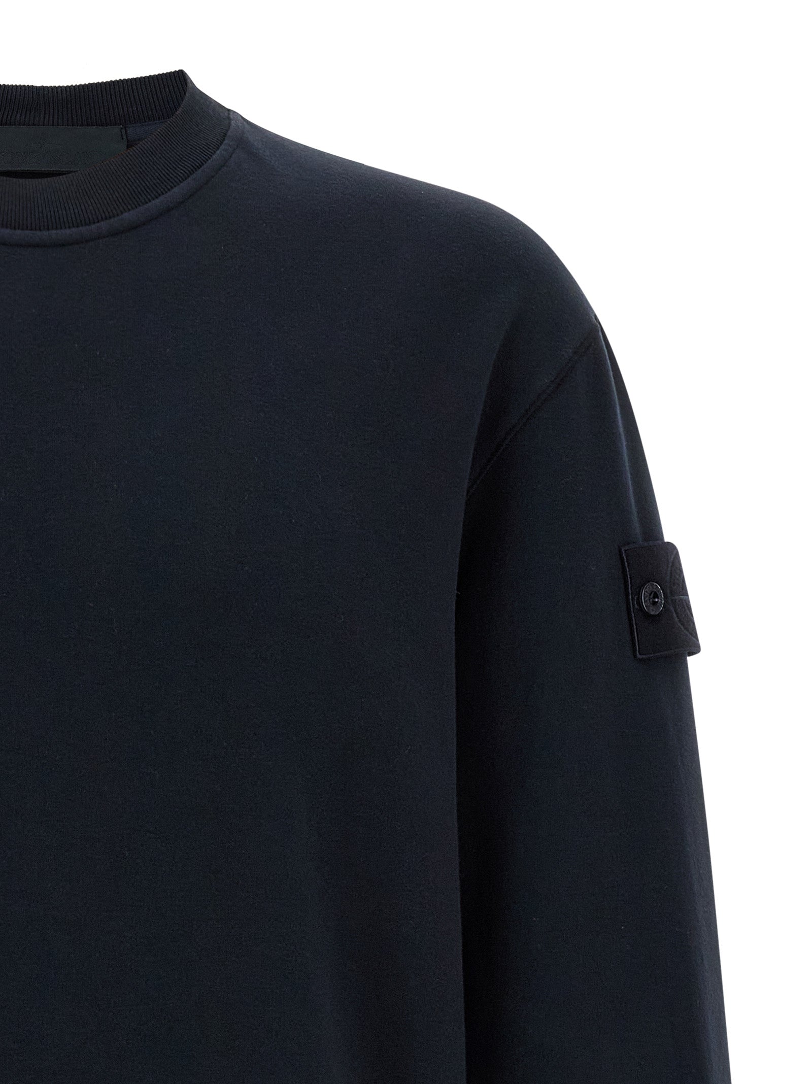 Logo Badge Sweatshirt Blue Cotton