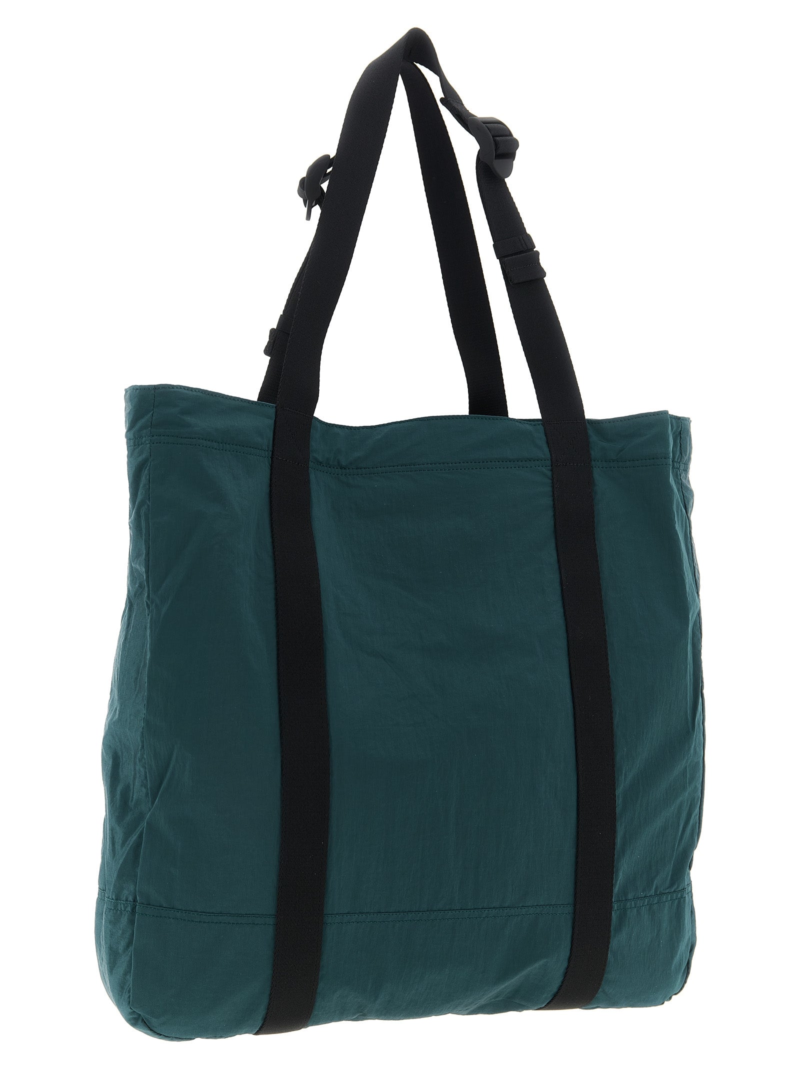 Logo patch shopping bag Green Polyurethane Tote