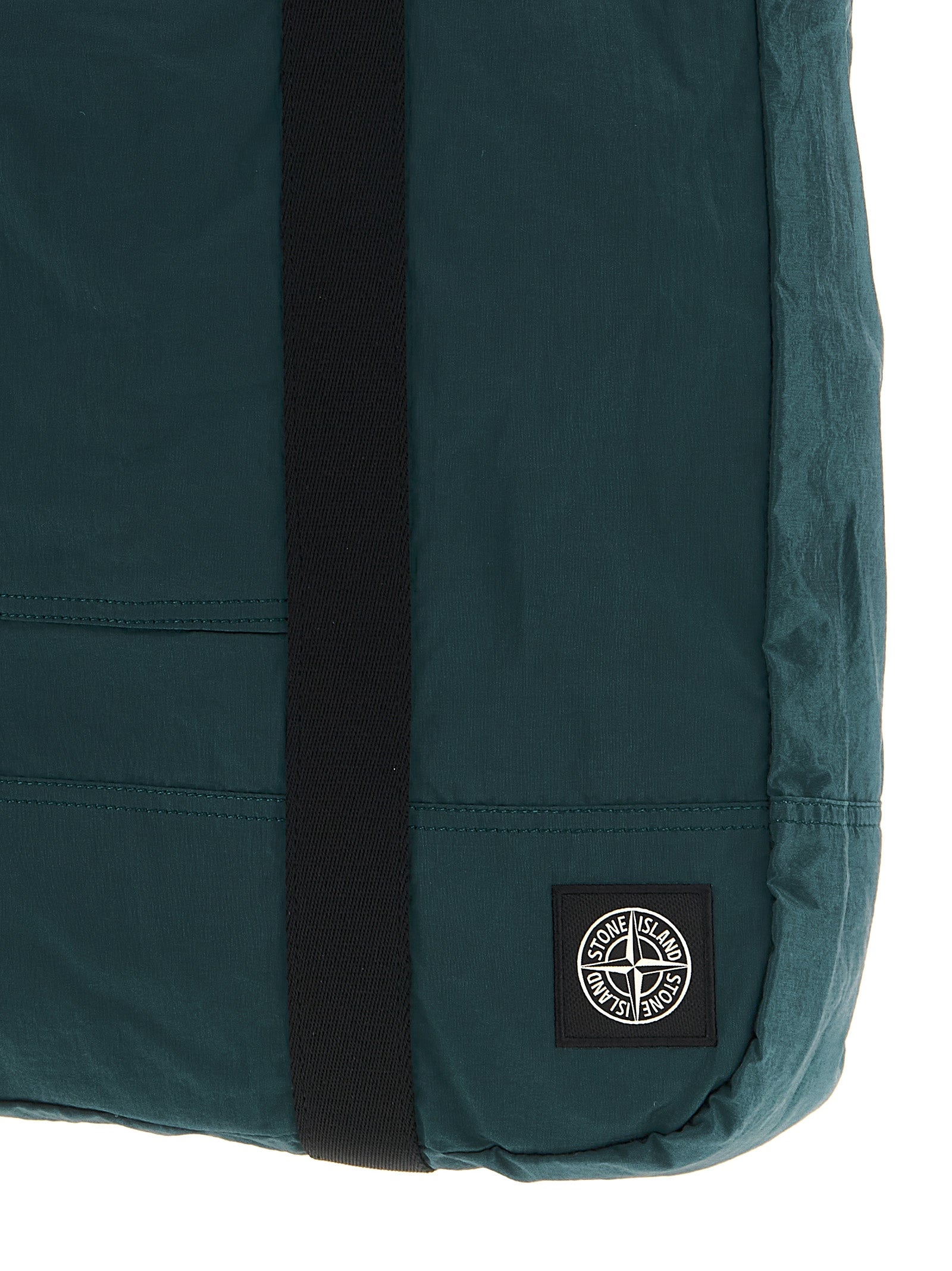 Logo patch shopping bag Green Polyurethane Tote