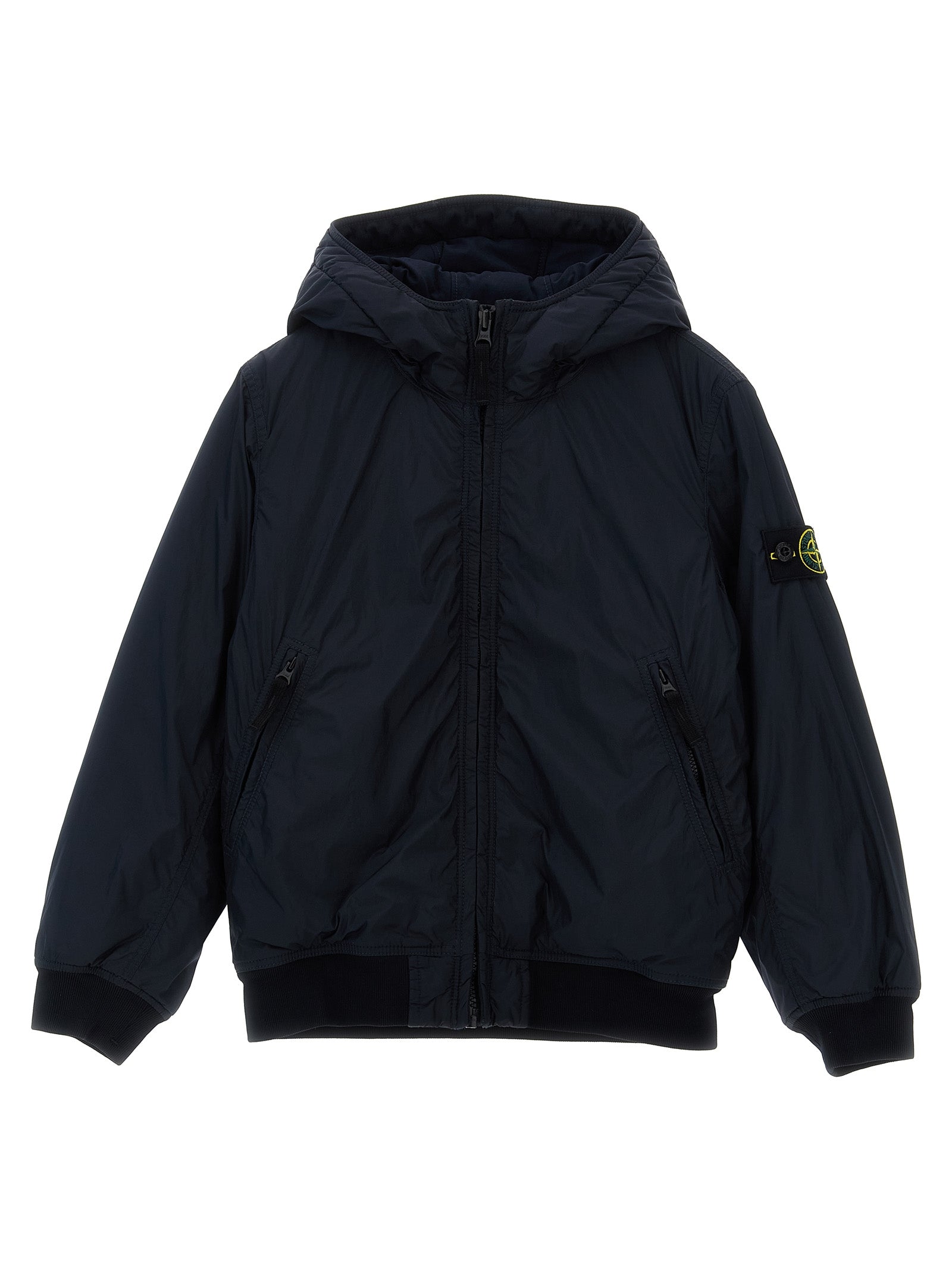 Logo badge jacket Blue Polyamide Down Jacket, Parka, Casual