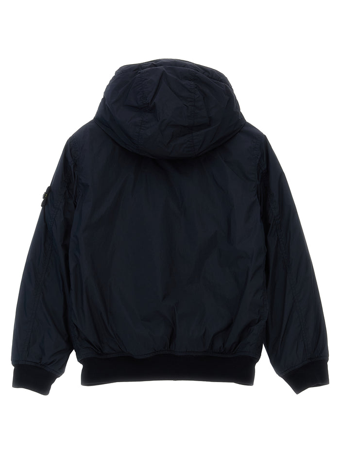 Logo badge jacket Blue Polyamide Down Jacket, Parka, Casual