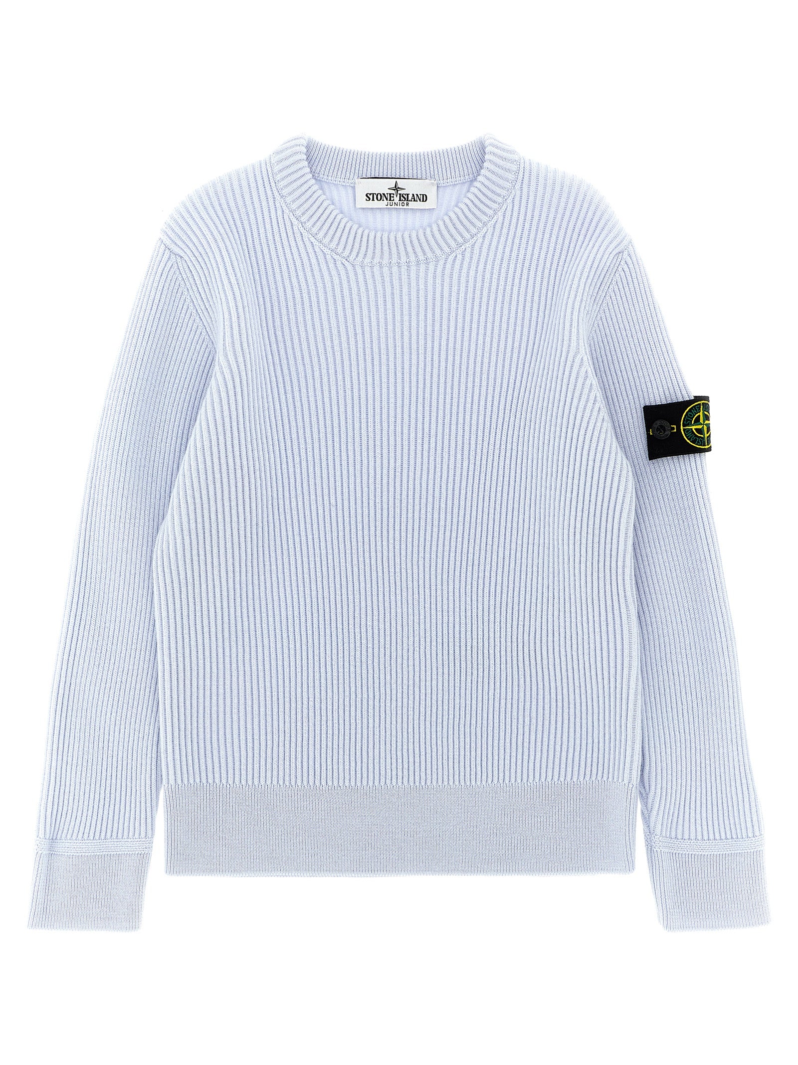 Ribbed sweater Light Blue Virgin Wool Sweater, Cardigans