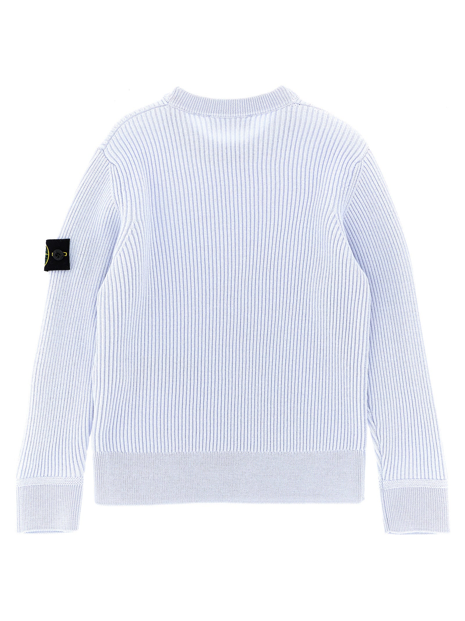 Ribbed sweater Light Blue Virgin Wool Sweater, Cardigans