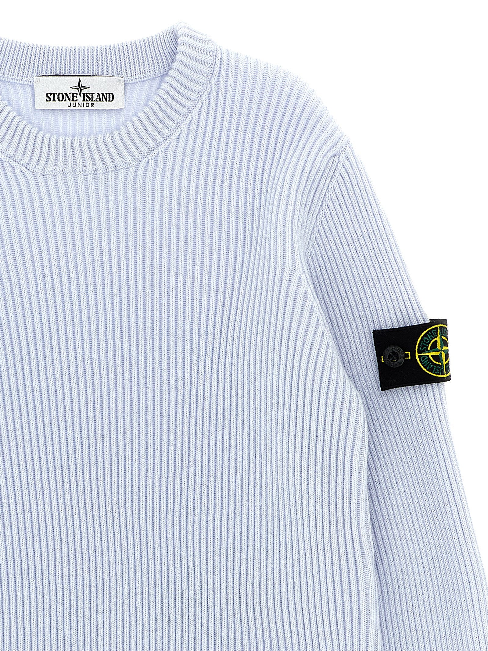 Ribbed sweater Light Blue Virgin Wool Sweater, Cardigans