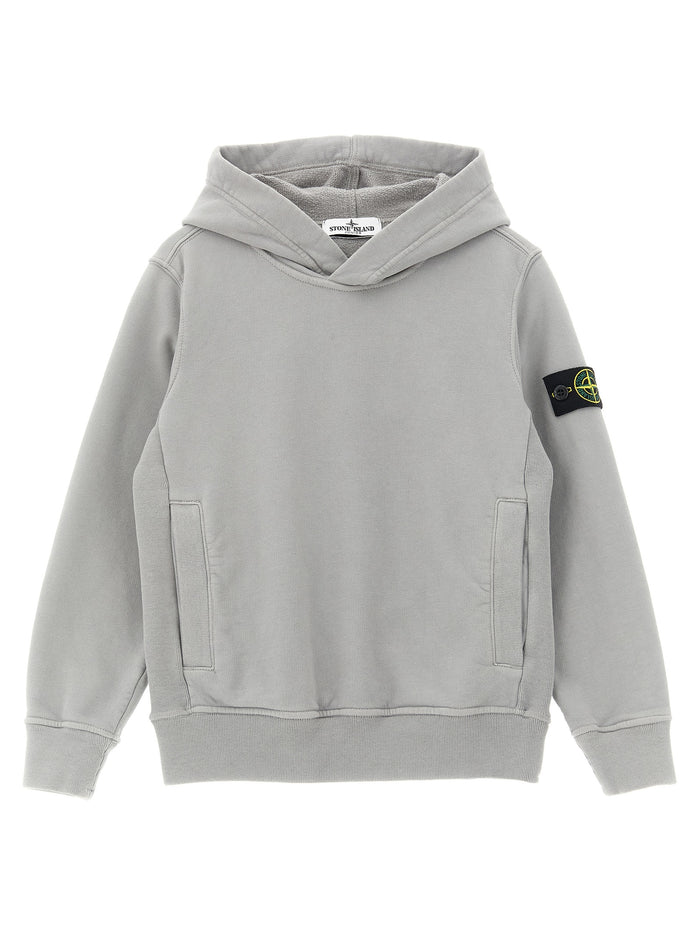 Logo badge hoodie Gray Cotton Sweatshirt