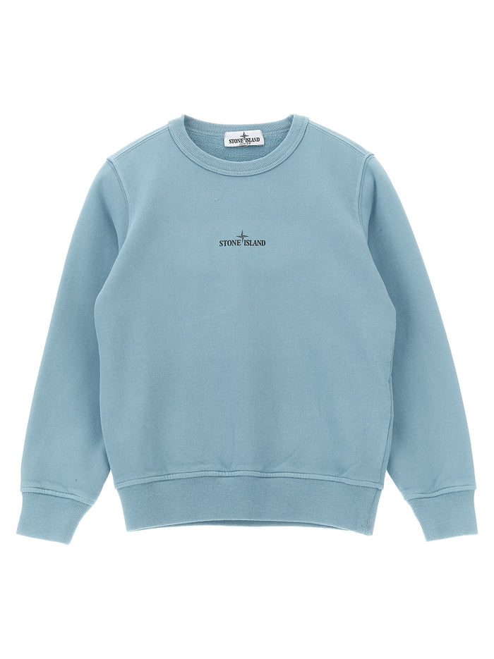 Front and back print sweatshirt Light Blue Cotton