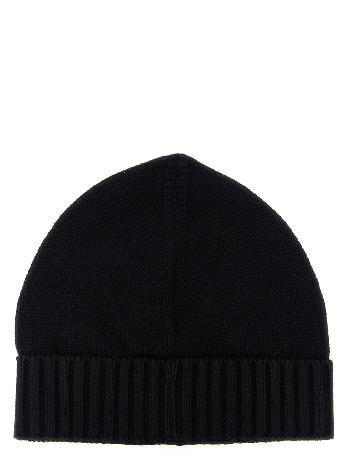 Logo patch beanie Black Cotton Polyamide Hat