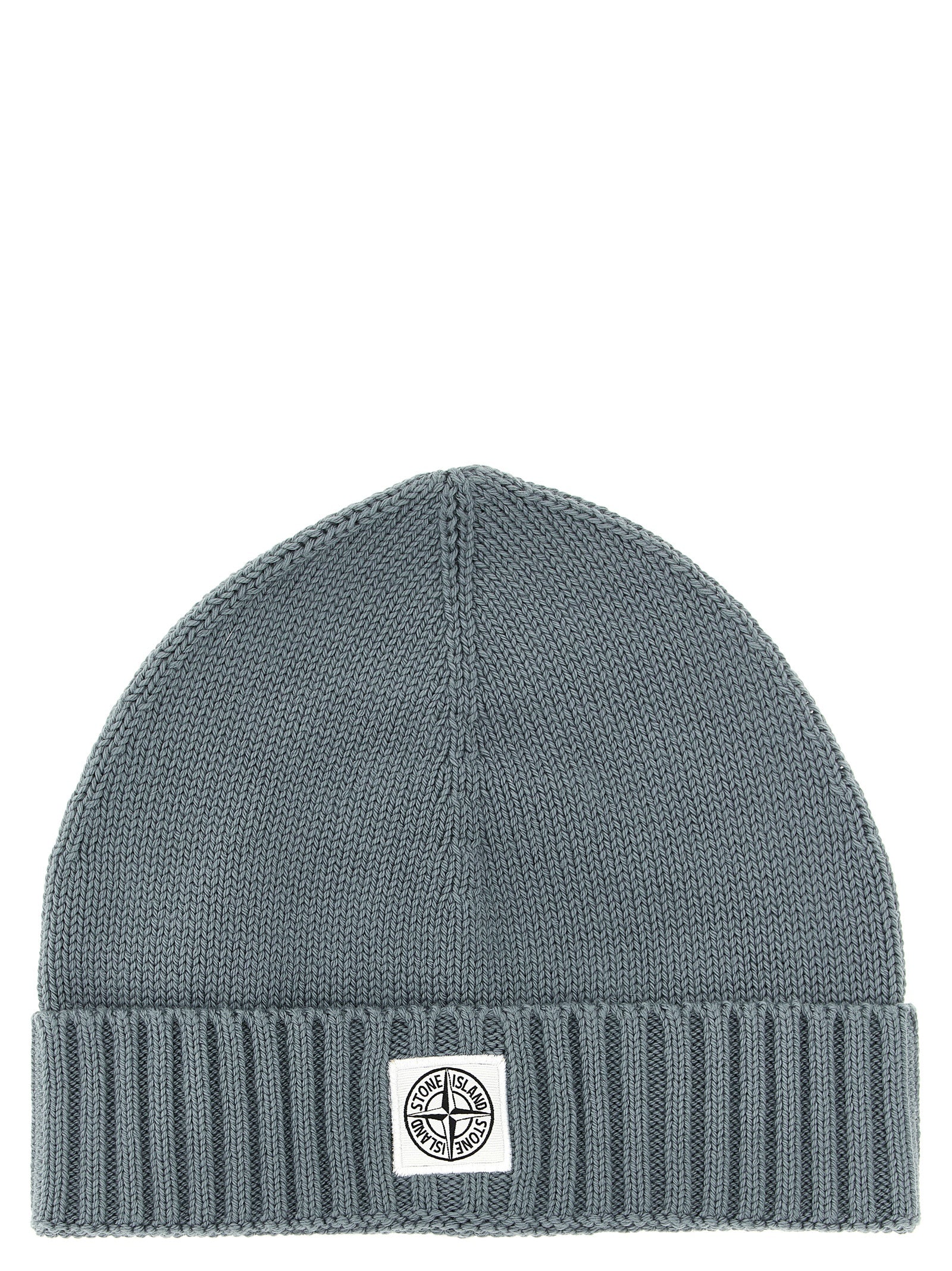 Logo patch beanie Gray Cotton Polyamide Hat