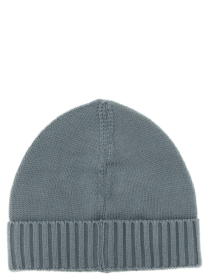 Logo patch beanie Gray Cotton Polyamide Hat