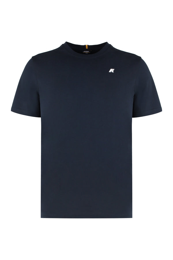 Cotton Crew-Neck T-Shirt Blue T-shirts