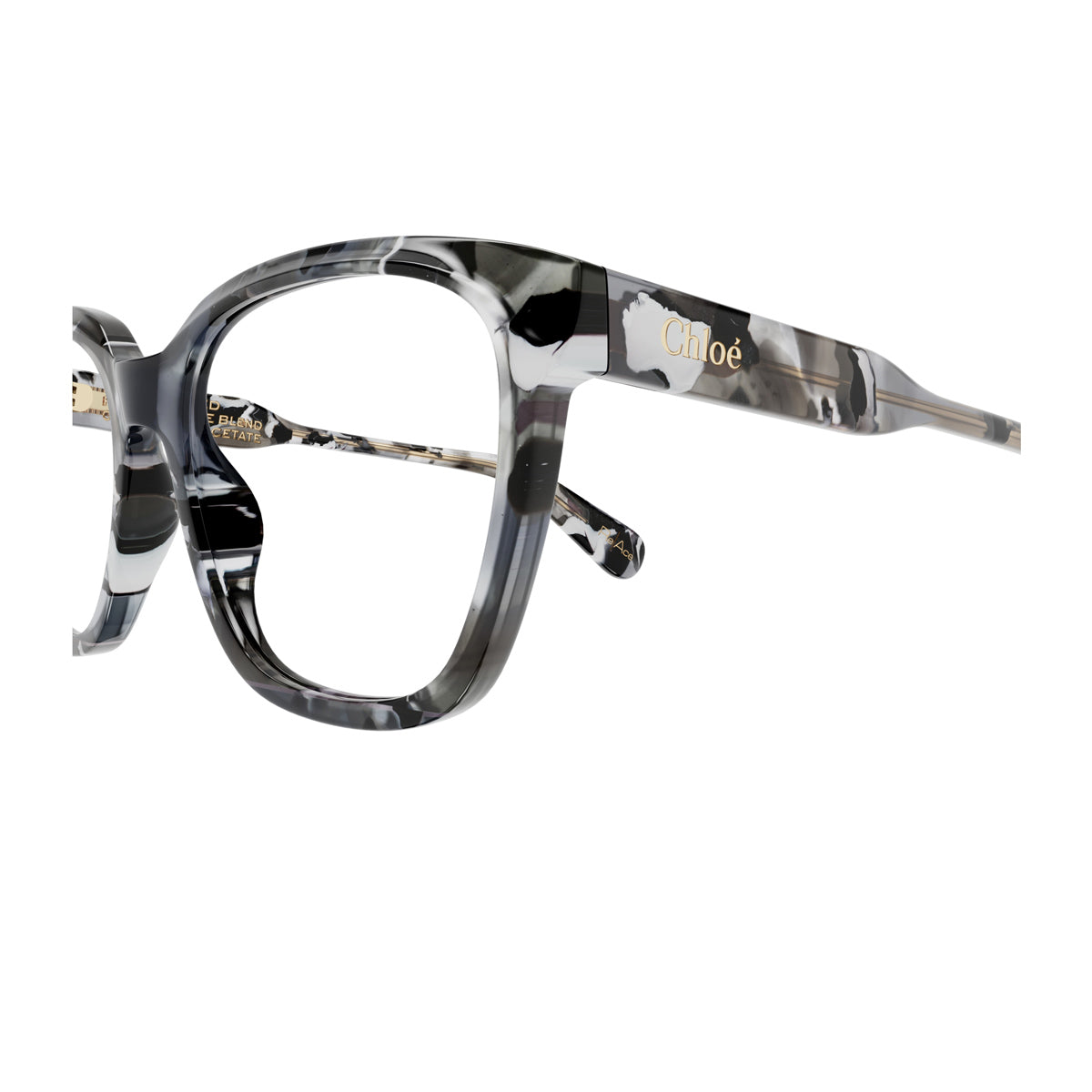 Chloé CH0265O Linea Gayia 007 Gray Black Transparent Multicolore Recycled Acetate Occhiali Da Vista