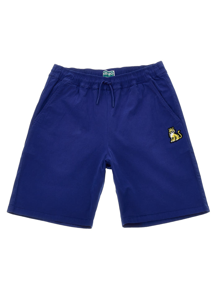 Embroidered bermuda shorts Blue Cotton Bermuda