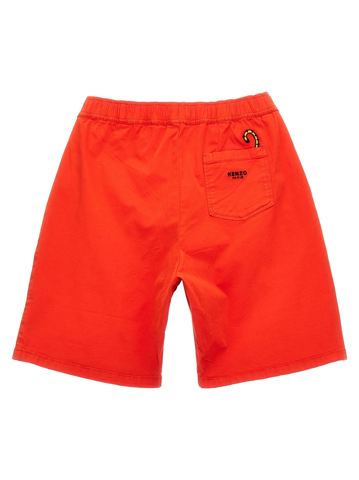 Embroidered bermuda shorts Red Cotton Bermuda