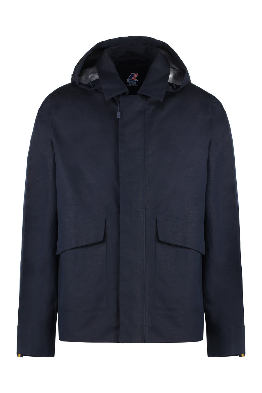 Kaya Cotton-Linen Blend Jacket Blue Polyurethane; Linen; Cotton Raincoats