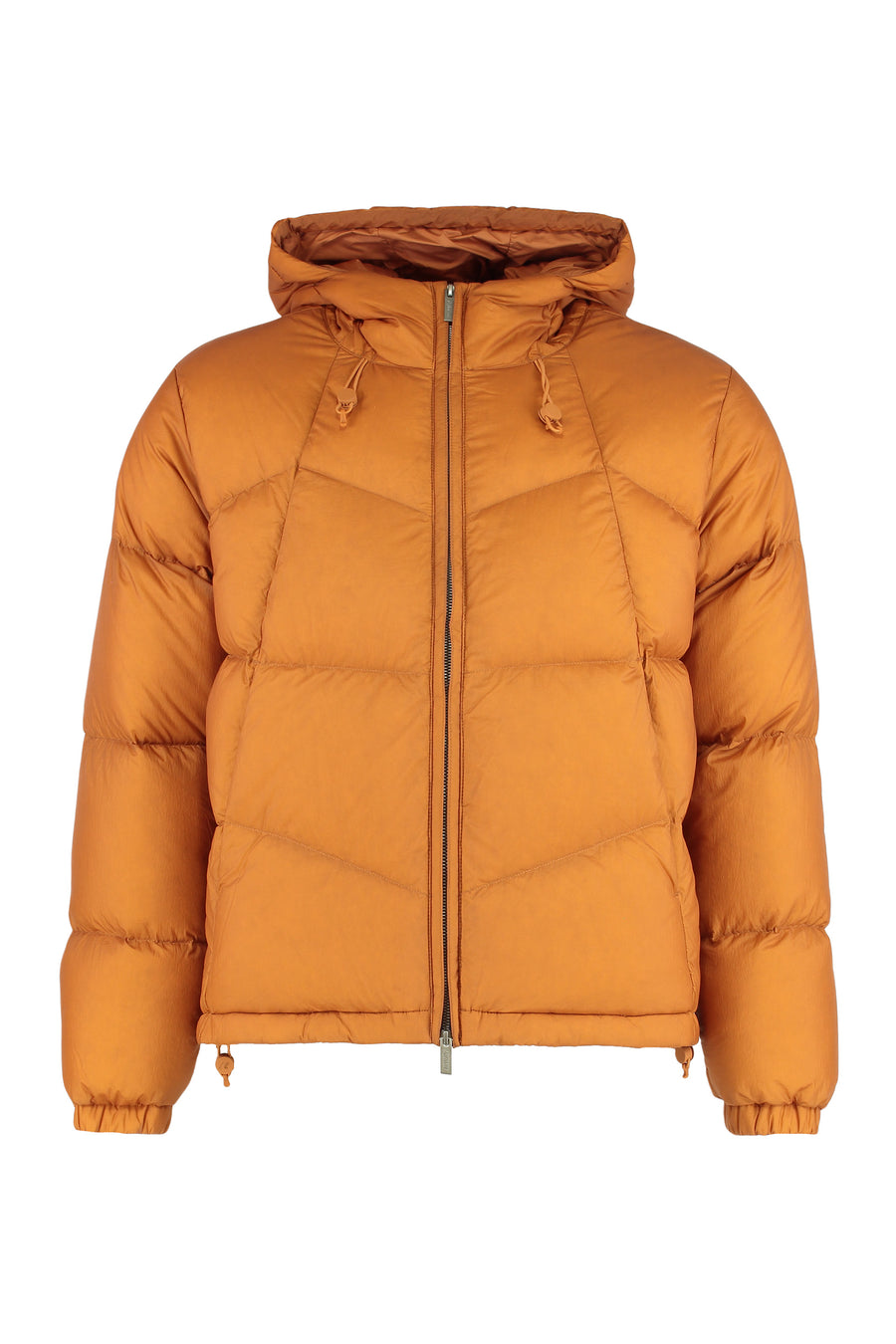 Short Padded Down Jacket Orange Polyester &