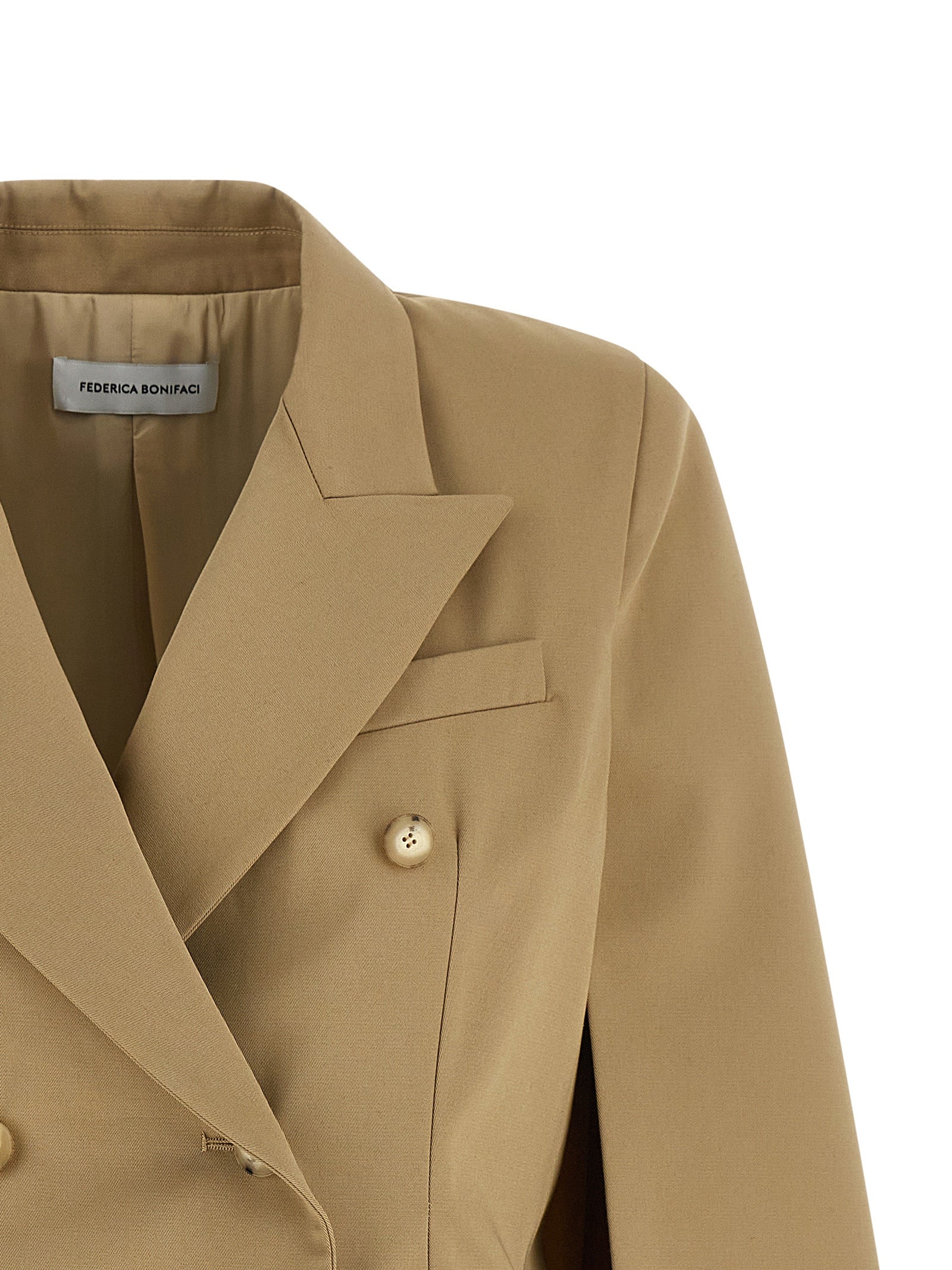 Hood Blazer Beige Cotton Elastane Blazer, Suits