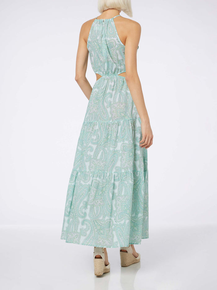 Kaby Paisley Print Long Dress Green