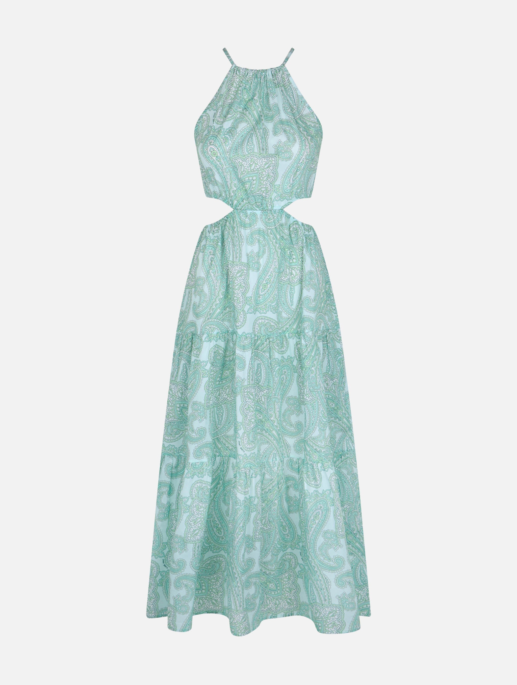 Kaby Paisley Print Long Dress Green