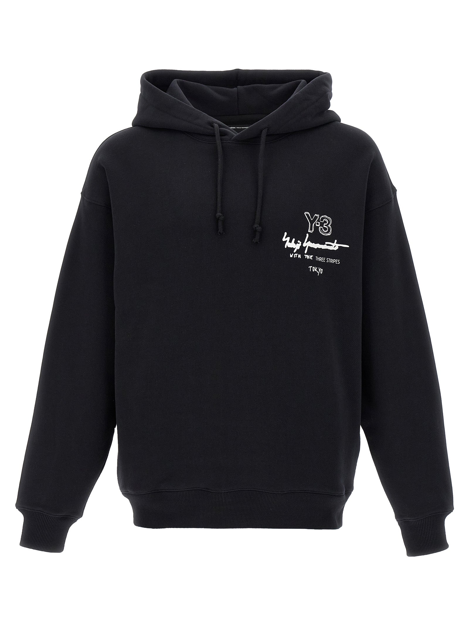 Y-3 Graphic FT hoodie Black Cotton Sweatshirt