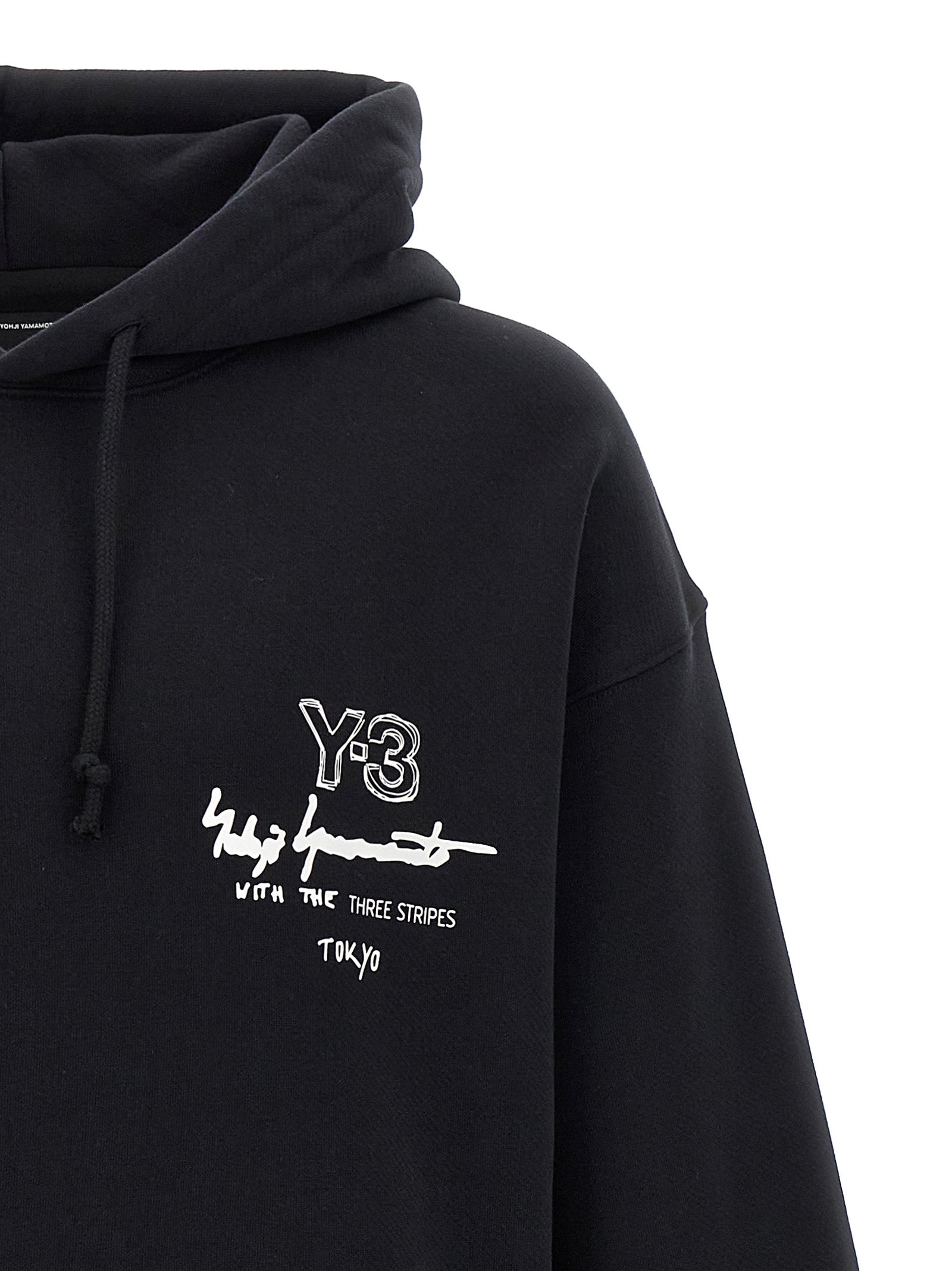 Y-3 Graphic FT hoodie Black Cotton Sweatshirt