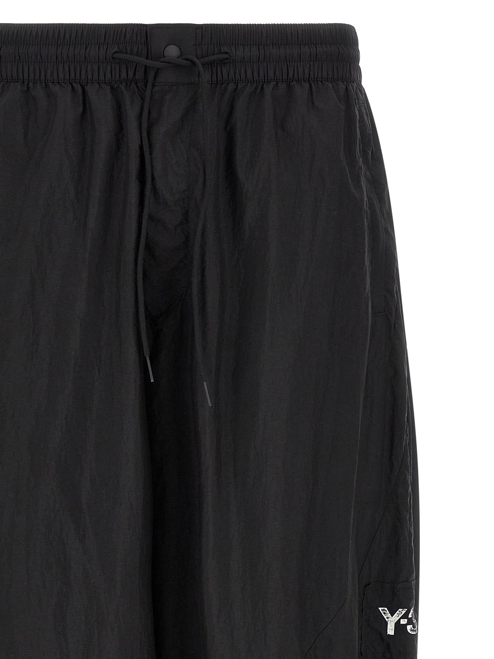 Rough-Edged Joggers Black Polyamide Pant