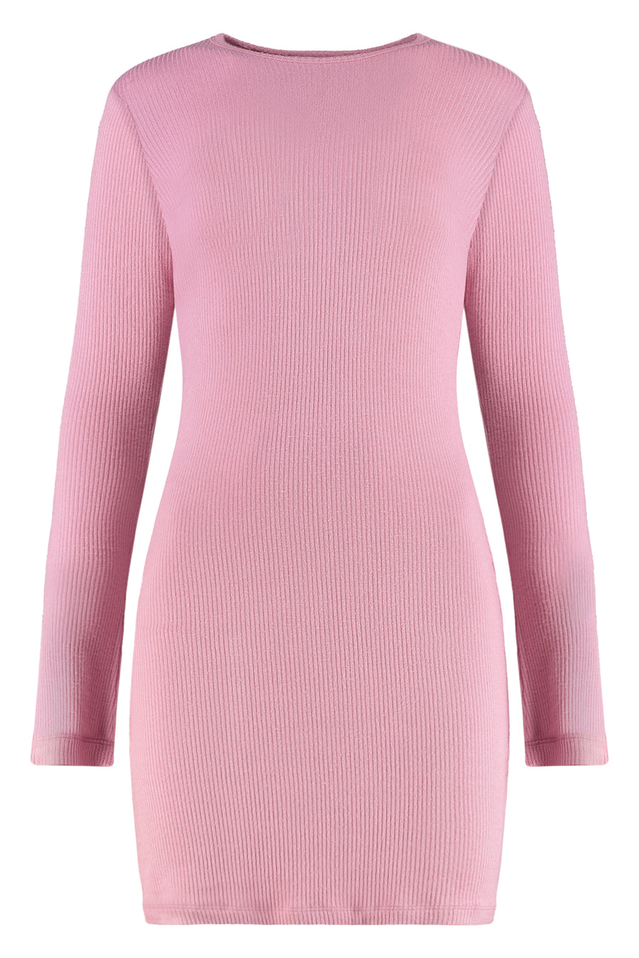 Kelly Ribbed Knitted Dress Pink Viscose