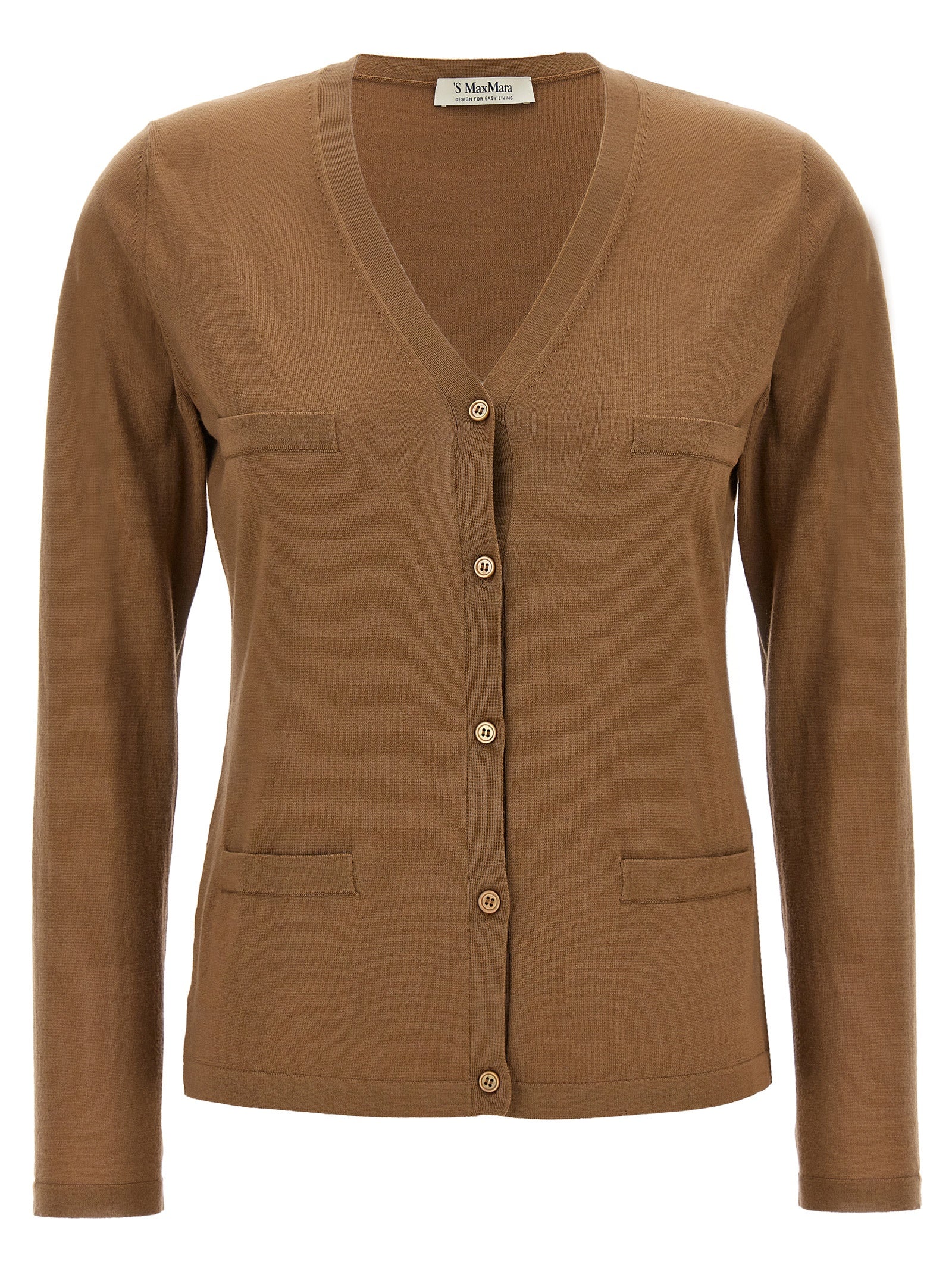 Kenya cardigan Beige Virgin Wool Sweater, Cardigans