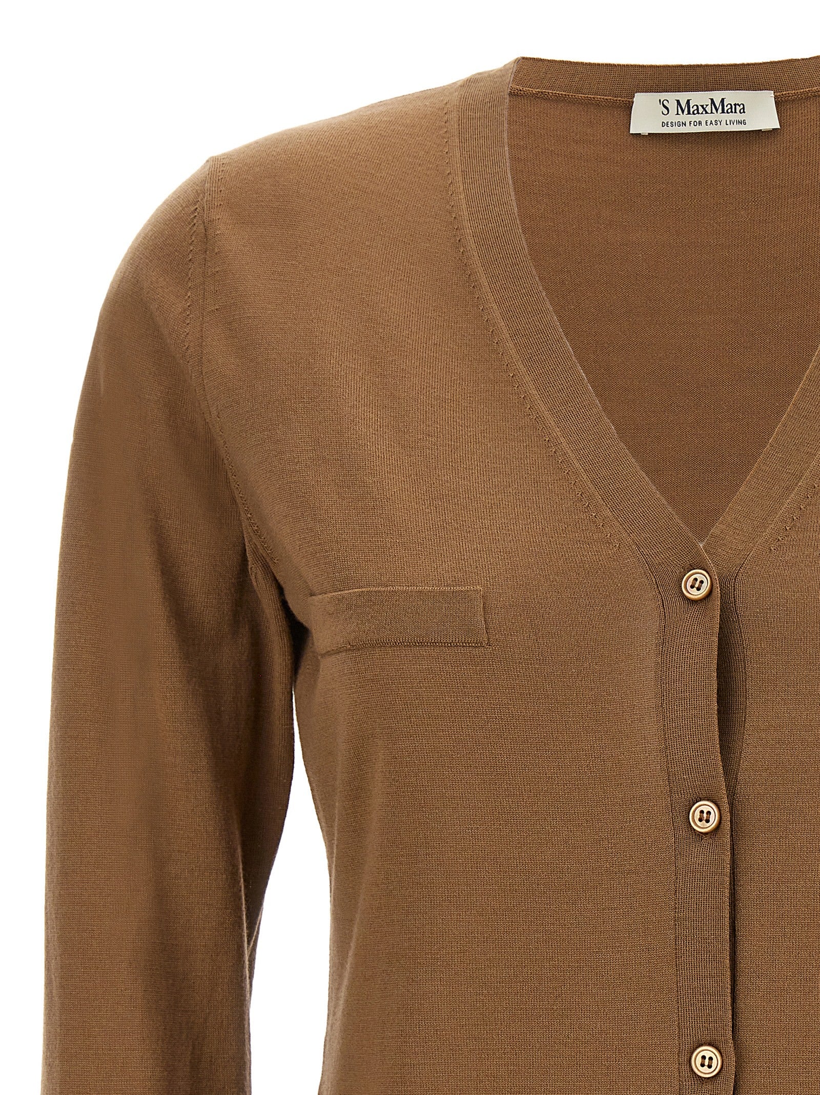Kenya cardigan Beige Virgin Wool Sweater, Cardigans