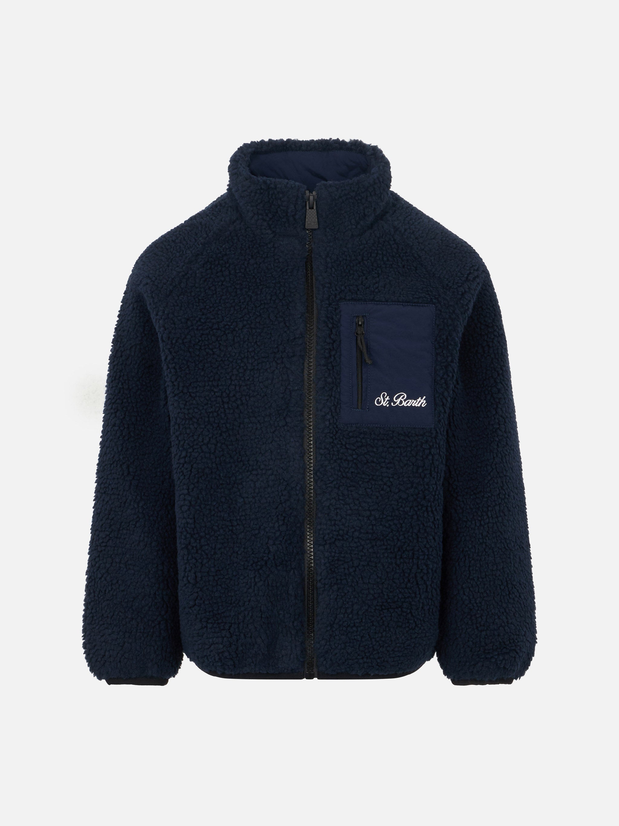 Boy Sherpa Jacket With Garfield Print | Special Edition Blue