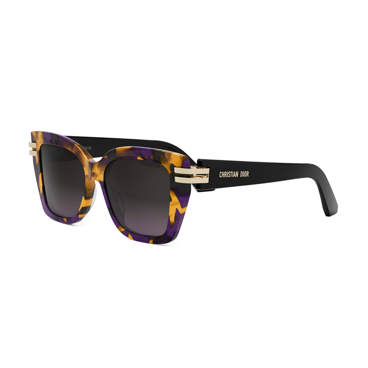 CDior S1I 24f2 Havana Giallo Viola Multicolore Acetate Occhiali Da Sole