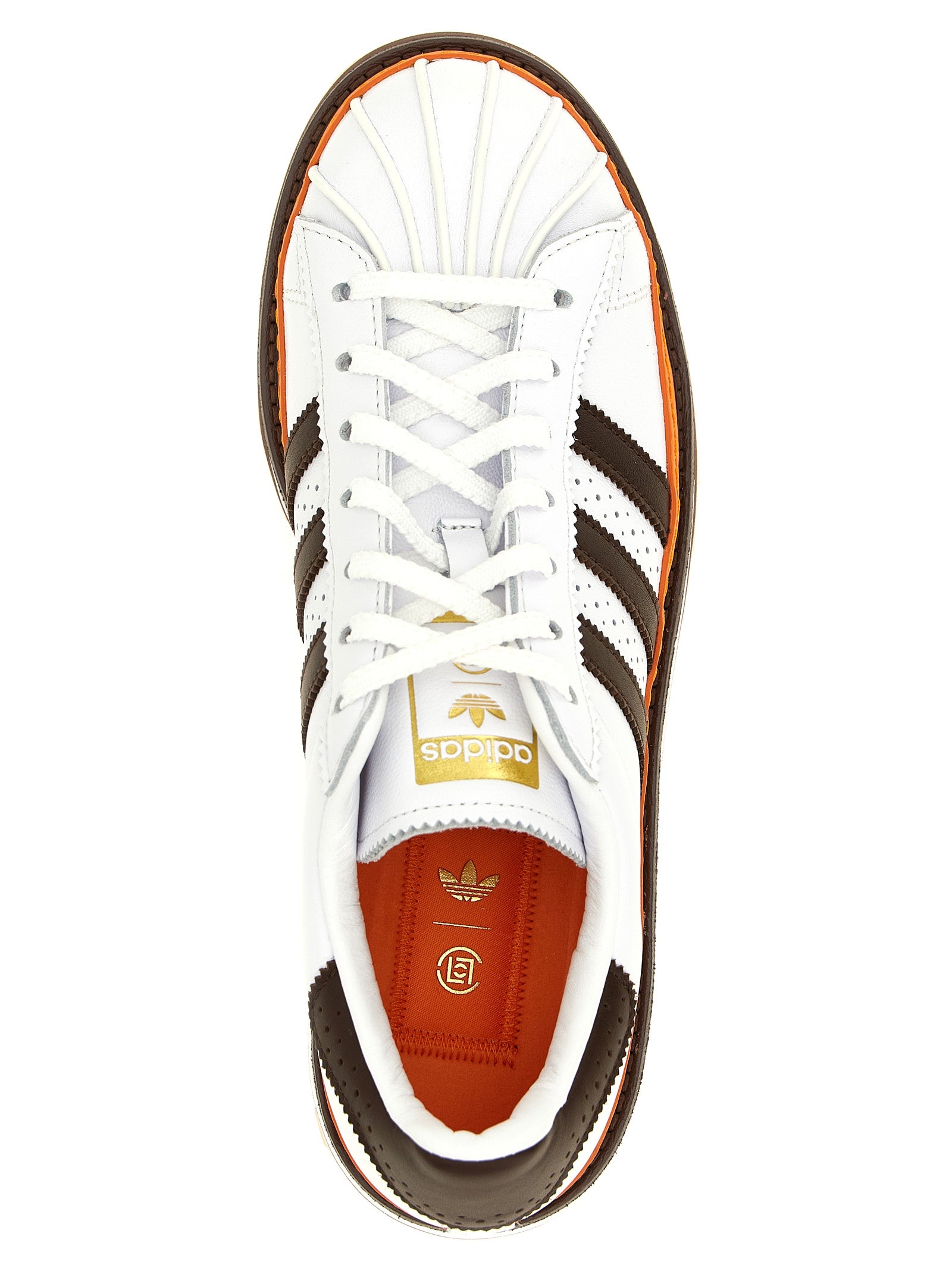 Clot Ex Orange Superstar Sneakers By Edison Chen Brown Calfskin Leather (bos Taurus)