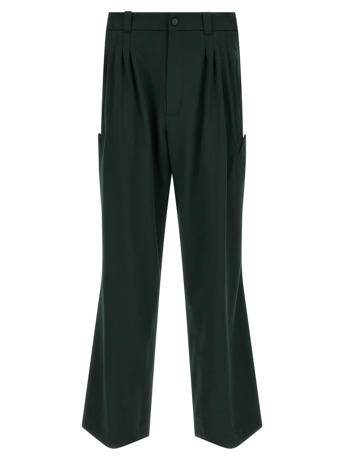 Andras Pants Green Virgin Wool Elastane