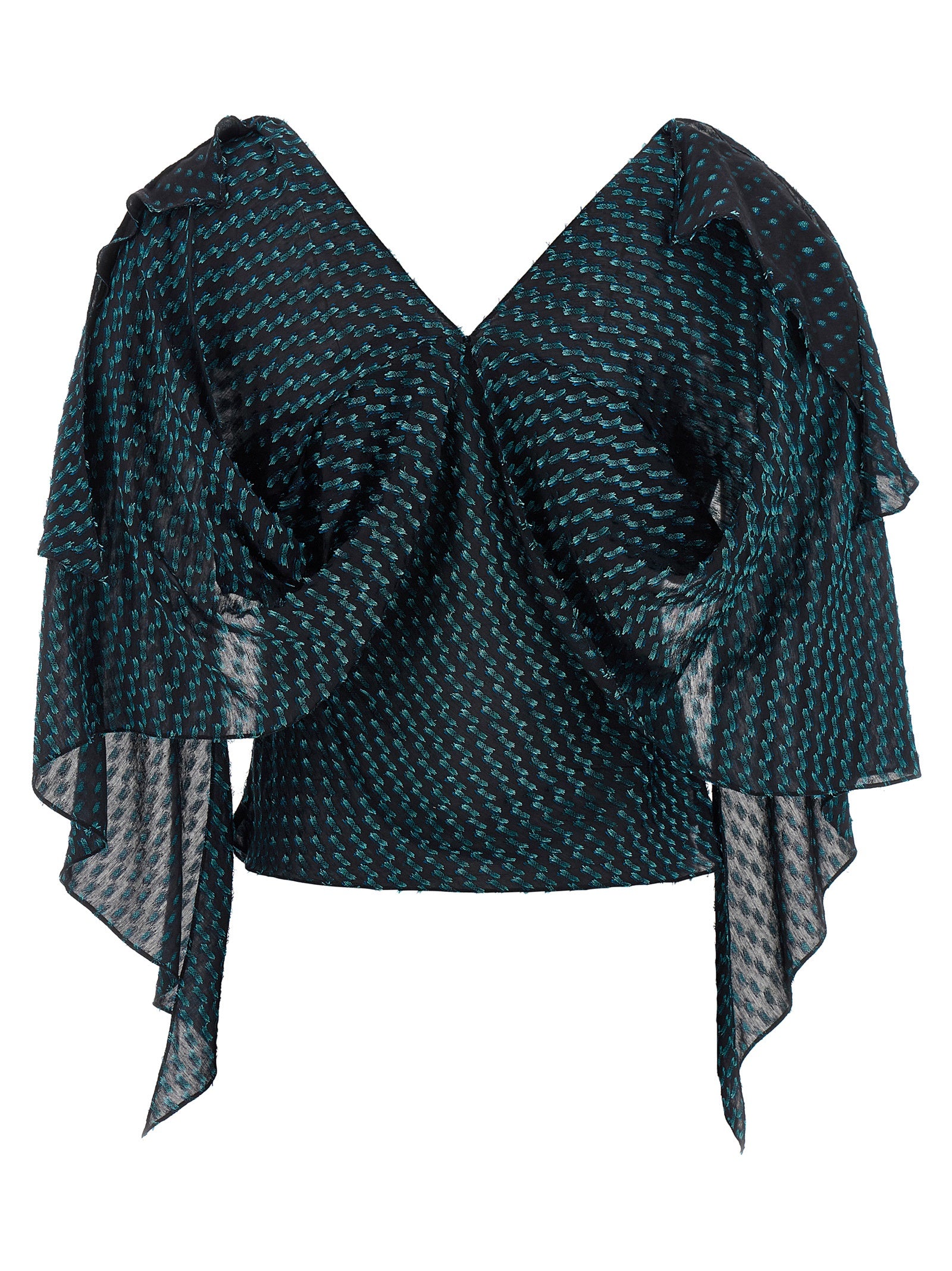 Plexus blouse Blue Md Silk Polyester Virgin Wool Shirt