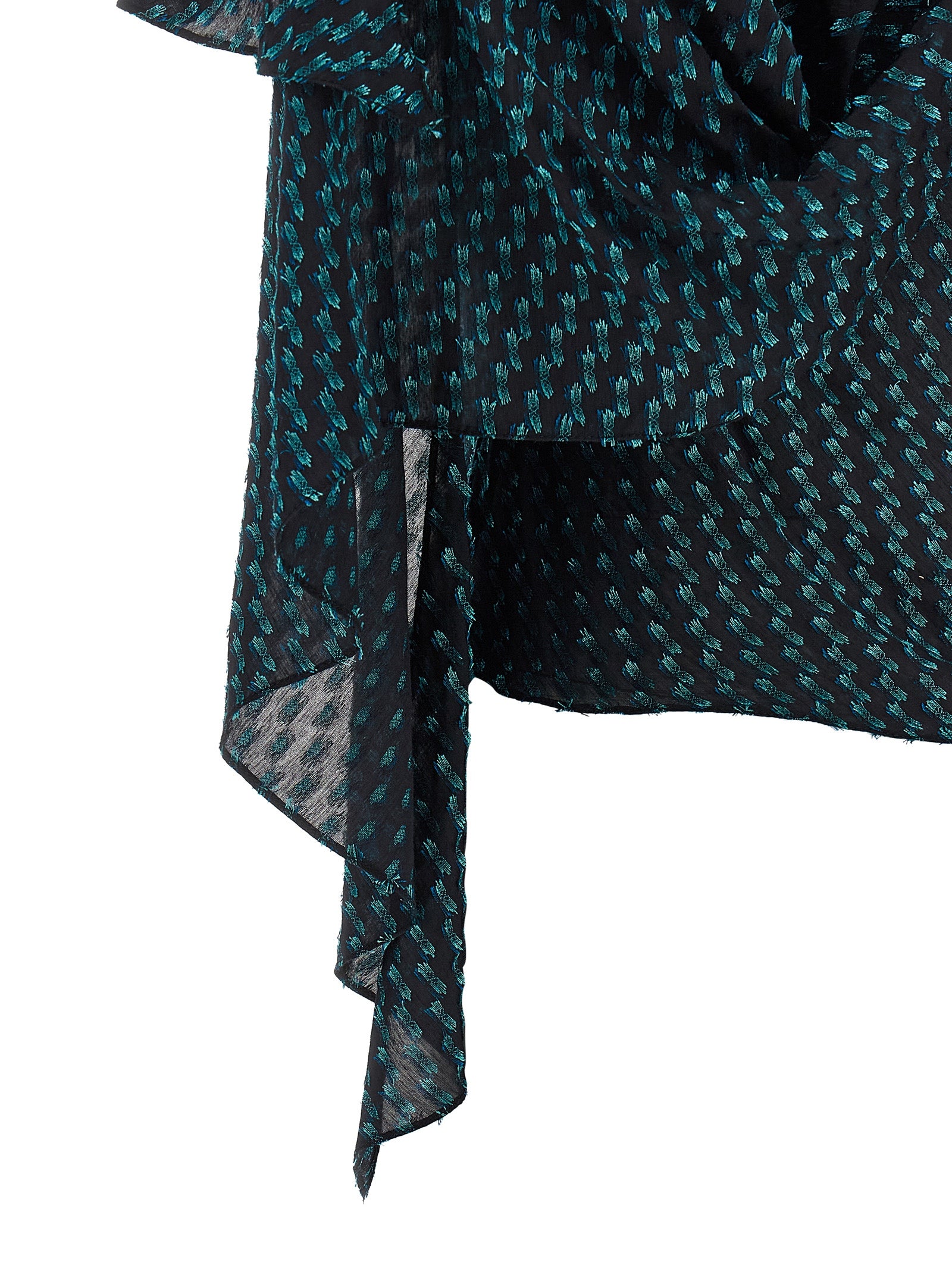 Plexus blouse Blue Md Silk Polyester Virgin Wool Shirt