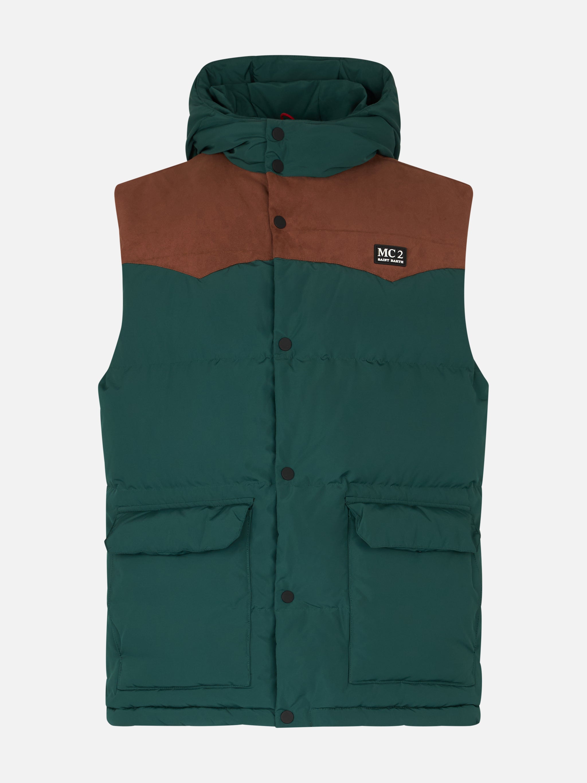 Man Green Down Vest Jacket